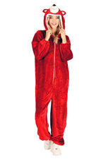 Bär "Candy" Erwachsenenkostüm | Neon Rot - Overall