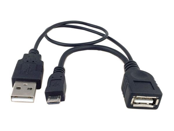 2 in 1 OTG USB A (male/female) Micro USB Host Kabel 30 cm | System-S