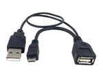 2 in 1 OTG USB A (male/female) Micro USB Host Kabel 30 cm | System-S