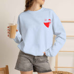 Damen Oversized Sweatshirt „Grunge Heart“ – Premium Baumwollmix Pullover mit rotem Herz-Print Namma Markt