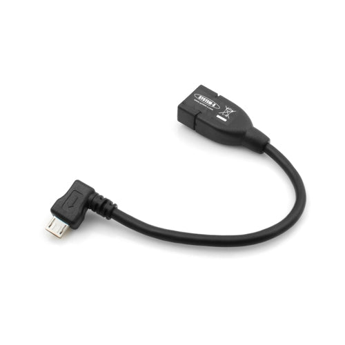USB A Host zu Micro USB OTG Kurzkabel 12 cm mit 90° Winkelstecker | System-S