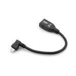 USB A Host zu Micro USB OTG Kurzkabel 12 cm mit 90° Winkelstecker | System-S