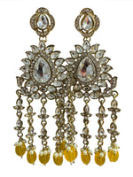 Handmade Kundan & Ad Chandbali Earrings with Pearl Jewelry