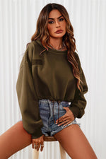 Perfectly Oversized Cropped Sweatshirt In Khaki