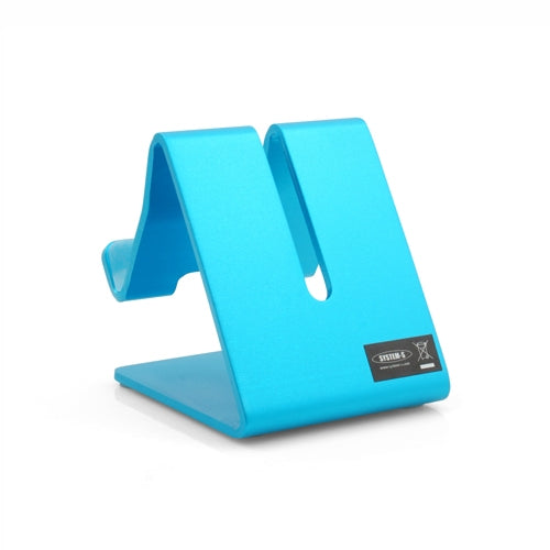Metall Halter Ständer Stand in Blau für Handy Smartphone E-Book Reader Tablet PC | System-S