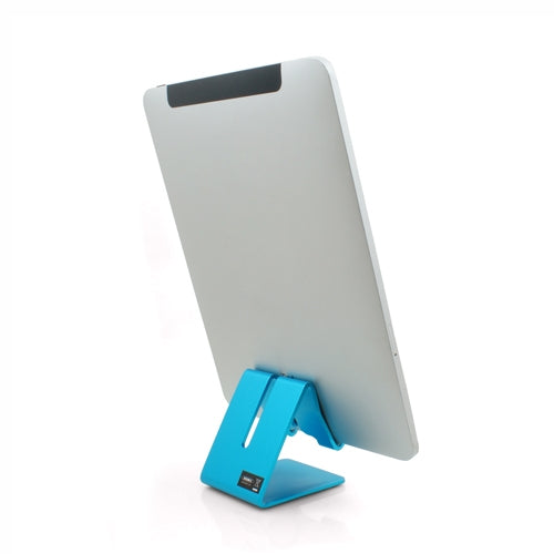 Metall Halter Ständer Stand in Blau für Handy Smartphone E-Book Reader Tablet PC | System-S