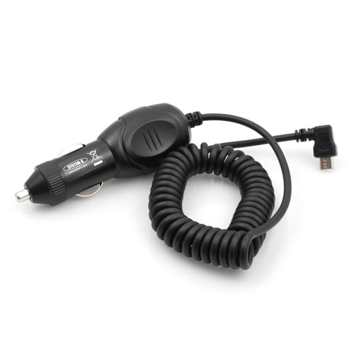 Micro USB KFZ Auto Ladegerät Ladekabel mit 90° Winkelstecker Rechts 30 - 135 cm | System-S