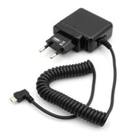 Micro USB Netzteil Ladegerät mit 90° Winkelstecker Rechts & Spiralkabel 30 - 135 cm 2A | System-S