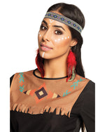 Feder Ohrringe Indianerin Squaw - Rot / Schwarz