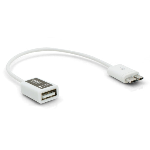 Kurzes Micro USB 3.0 On-The-Go Host Kabel OTG Kabel Host Adapter Datenkabel 17 cm in Weiß für Samsung Galaxy Note 3 | System-S