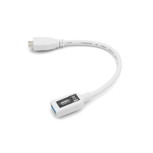 Micro USB 3.0 OTG Host Adapter Kabel (USB A Host zu Micro-B Stecker) in Weiß für Samsung Galaxy Note 3 20 cm | System-S