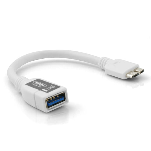 Micro USB 3.0 OTG Host Adapter Kabel (USB A Host zu Micro-B Stecker) in Weiß 10 cm | System-S
