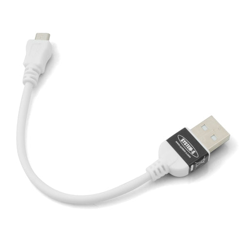 10 cm High Speed Micro USB Ladekabel für doppelt so schnelles Aufladen Double Time charging doppelte Ladegeschwindigkeit 2x Schneller in weiß | System-S