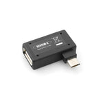 90° Winkelstecker (linker Winkel) USB auf Micro USB OTG Host Cable Flash Drive Verbindung mit extra Micro USB Anschluss für Smartphone Tablet PC | System-S