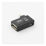 90° Winkelstecker (rechter Winkel) USB auf Micro USB OTG Host Cable Flash Drive Verbindung mit extra Micro USB Anschluss für Smartphone Tablet PC | System-S