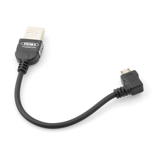 90° gewinkelt Micro USB Kabel Datenkabel Ladekabel 90 grad Winkelstecker 10 cm | System-S
