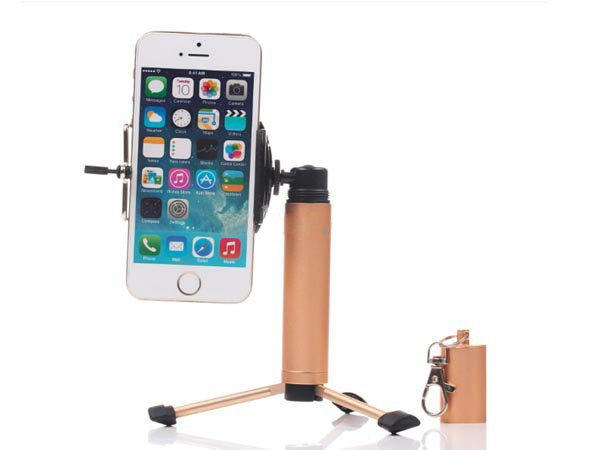 Mini Stativ Halterung Tripod Schlüsselanhänger für Smartphones und Kameras | System-S