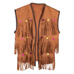 Kostüm Lady Weste Hippie Fransen Braun Gr.M/L