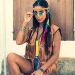 Kostüm Lady Weste Hippie Fransen Braun Gr.M/L