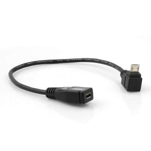 Micro USB Kabel 90° Winkel auf Micro USB Buchse 20 cm | System-S