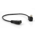 Micro USB Kabel 90° Winkel auf Micro USB Buchse 20 cm | System-S