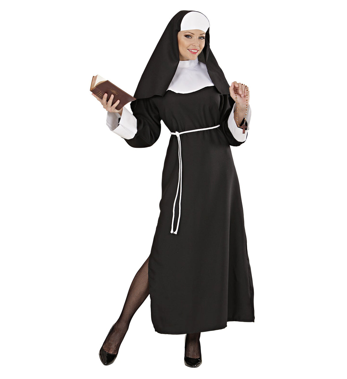 Kostüm Nonne für Damen | Kleid, Gürtel und Haube