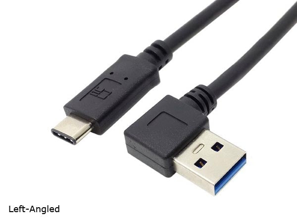 USB 3.1 Type C zu USB 3.0 A 90° Kabel Links gewinkelt 32 cm | System-S