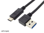 USB 3.1 Type C zu USB 3.0 A 90° Kabel Links gewinkelt 32 cm | System-S