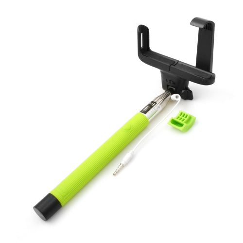 Universal Monopod Selfiepod Selfiestick Teleskopstab Halter (ca. 23,5 cm - 100 cm Länge) mit ¾ Schraube und Adapter (ca. 6cm - 8,5cm Breite) für Selfies mit Fernauslöser grün | System-S