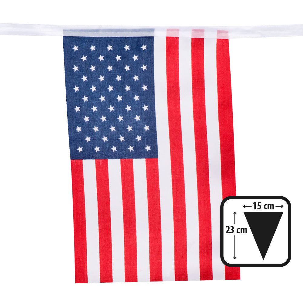 Fahnenkette PE 4m USA 14x22cm