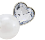 Earrings With Gemstone,Heart And Faux Pearl