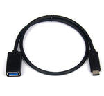 USB 3.1 Typ C Male zu USB 3.0 Typ A oder USB 2.0 Female Datenkabel Ladekabel Kabel Verlängerung 50 cm | System-S