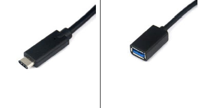 USB 3.1 Typ C Male zu USB 3.0 Typ A oder USB 2.0 Female Datenkabel Ladekabel Kabel Verlängerung 50 cm | System-S