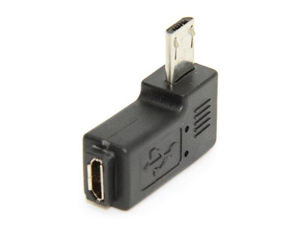 90° grad Links gewinkelt Winkelstecker Micro USB auf Micro USB Adapter OTG Host Cable Flash Drive Verbindung für Smartphone Handy Tablet PC | System-S