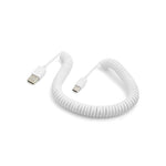 Spiralkabel USB-C auf USB-A (USB 2.0-kompatibel), 100–200 cm, Weiß | System-S