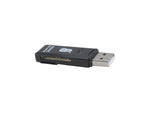 USB A Adapter Stick für SD micro SD Kartenlesegerät Karten Leser Card Reader in Schwarz | System-S