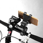 2in1 Universal Fahrrad-Licht und Smartphone Handy Halterung Befestigung Taschenlampen Halter in Schwarz | System-S