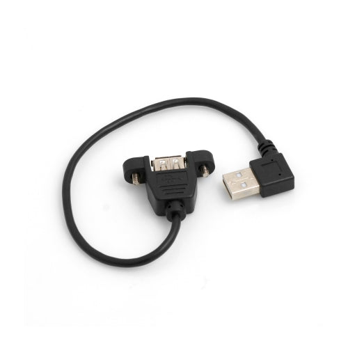 90° Grad Winkel linksgewinkelt USB A (male) auf USB A (female) Panel Mount Stecker Kabel Verlängerungskabel | System-S