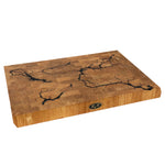 Lichtenberg Designer Stirnholzbrett Eiche 45x30x4cm – Massives Unikat-Schneidebrett