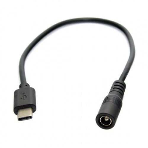 USB 3.1 Type C zu DC 5.5 V 2,5 mm Stromkabel Ladekabel Kabel 26 cm | System-S