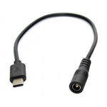 USB 3.1 Type C zu DC 5.5 V 2,5 mm Stromkabel Ladekabel Kabel 26 cm | System-S