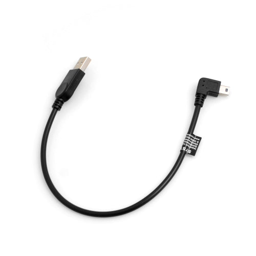 Mini USB Kabel 90° grad links gewinkelt Winkelstecker Datenkabel Ladekabel ca. 27 cm | System-S