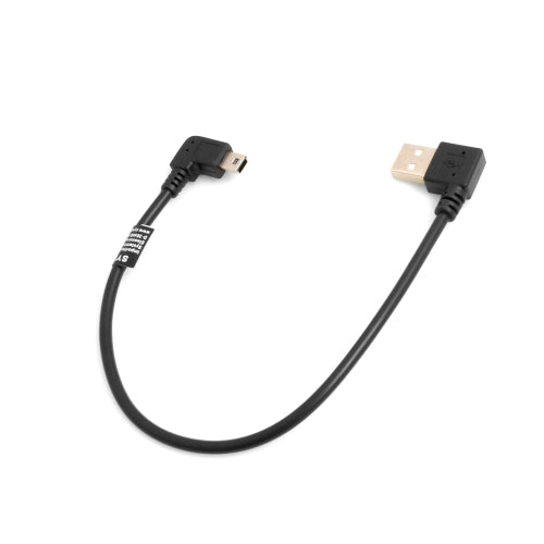 Mini USB 90° Kabel links gewinkelt Winkelstecker auf USB Typ A (male) 90° links gewinkelt Kabel Datenkabel Ladekabel 26 cm | System-S