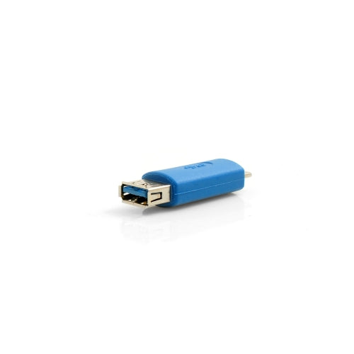 Micro USB 3.0 Micro-B Stecker auf USB Typ A 3.0 Eingang Adapter Kabel Adapterstecker in Blau | System-S