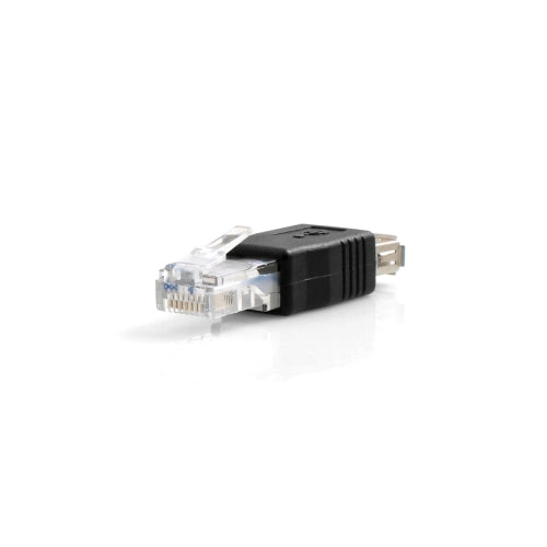 RJ45 Stecker auf USB A Buchse Kupplung Adapter Adapterstecker Kabel | System-S