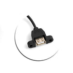 USB Typ B Stecker zu USB 2.0 Typ A Buchse Kabel Panel Mount Plattenmontage Verlängerungskabel | System-S