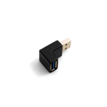USB Typ A 3.0 Eingang (female) auf USB Typ A 3.0 Stecker (male) 90° Abwärtswinkel Links Gewinkelt Adapterkabel Adapterstecker Adapter Converter | System-S