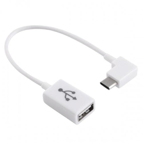 USB 3.1 Kabel 18 cm Typ C Stecker zu 2.0 A Buchse Winkel in Weiß | System-S