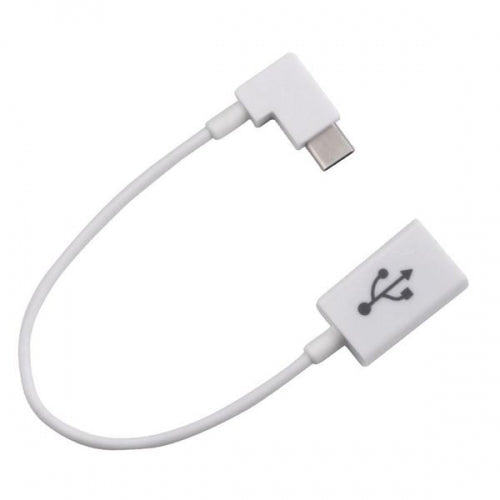 USB 3.1 Kabel 18 cm Typ C Stecker zu 2.0 A Buchse Winkel in Weiß | System-S