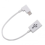 USB 3.1 Kabel 18 cm Typ C Stecker zu 2.0 A Buchse Winkel in Weiß | System-S